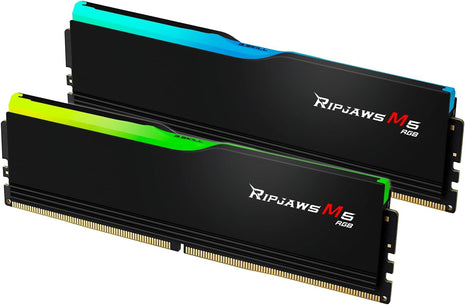 G.SKILL Ripjaws M5 RGB Series DDR5 RAM (Intel XMP 3.0) 32GB (2x16GB) 6800MT/s CL34-45-45-108 1.40V Desktop Computer Memory U-DIMM - Matte Black (F5-6800J3445G16GX2-RM5RK)
