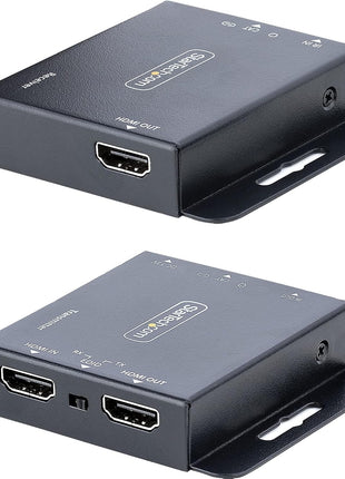 HDMI Extender over CAT6/CAT5, 4K 30Hz/130ft PoC HDMI over Ethernet Extender, HDMI Transmitter and Receiver kit, IR Extension
