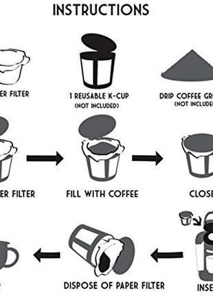 Pro Mael 360 Count Disposable K Cup Filters, Coffee Filter Paper for Keurig Brewers Single Serve 1.0 and 2.0, Use with Reusable K Cup Pods (White)