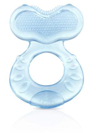 Nuby Silicone Teethe-EEZ Teether with Bristles, Includes Hygienic Case, Blue