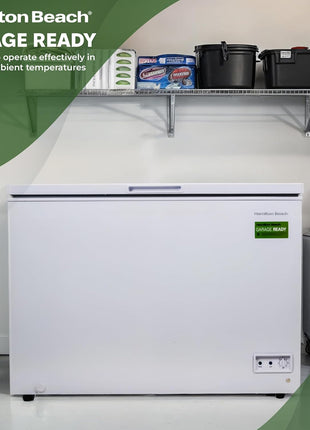 Hamilton Beach HBFRF1006 Chest Freezer-Adjustable Thermostat-Removable Vinyl Coated Wire Basket-Easy Defrost Drain-10 Cubic Feet, 10 cu ft, White (pack of 1)