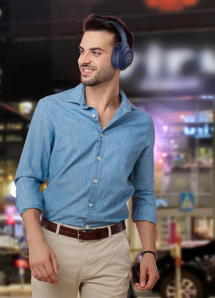 Morpheus 360 Comfort Plus Wireless Over-Ear Headphones - Bluetooth Headset with Microphone - 10H Playtime - HP6500L (Blue)