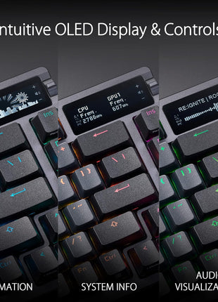 ASUS ROG Azoth Wireless Mechanical Gaming Keyboard 75% TKL, Tri-Mode Connectivity, Hot Swappable Pre-lubed ROG NX Storm Clicky Switches, PBT Keycaps, RGB, OLED Display, PC/Mac Support - Black