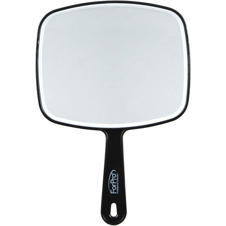 ForPro Hand Mirror with Handle, 6.3Wx9.6L in, Black | for Salon & Makeup Application, Vanity Mirror, Magnifying Makeup Mirror, Salon Mirror, Salon & Spa Essentials