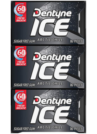 Dentyne Ice Arctic Chill Sugar Free Gum, 9 Packs of 16 Pieces (144 Total Pieces)