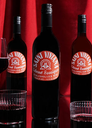Saint Viviana Non-Alcoholic Cabernet Sauvignon, Non Alcoholic Red Wine, Gluten Free, Low Sugar, Zero Proof, California Dealcoholized Wine, Blackberry, Plum, Coffee & Vanilla Notes, 24.6 fl oz Bottle