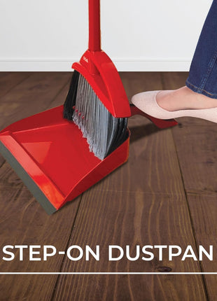O-Cedar Pet Pro Broom with Step-On Dustpan | Remove 99% with One Sweep | DustPan Removes 3 Times More Pet Hair | Quiet Cleaning Tool for Cat and Dog Owners