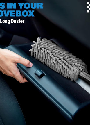 Relentless Drive Car Duster Interior 14" – Ultimate Dash Duster for Women & Men, Chenille Car Accessories Interior, Lint & Scratch-Free