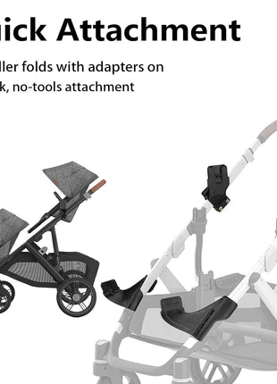 Bassinet Conversion for UPPAbaby Vista V1 (2015+), V2 or V3, Secure Bolt-On Bracket for Elevated Stroller Configuration, Bassinet Not Included, (Upper Adapters+Lower Adapters)