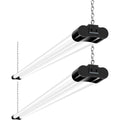 hykolity 2 Pack 4FT Linkable LED Shop Light for Garage, 4400lm, 4FT 42W, 5000K Daylight LED Workbench Light Fixture with Plug, Hanging or Surface Mount, Black - ETL