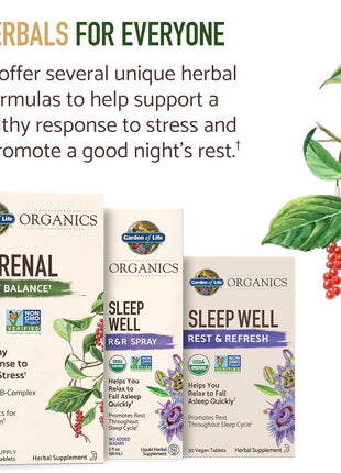 Garden of Life Organics Adrenal Daily Balance with Adaptogenic Herbs, 120ct