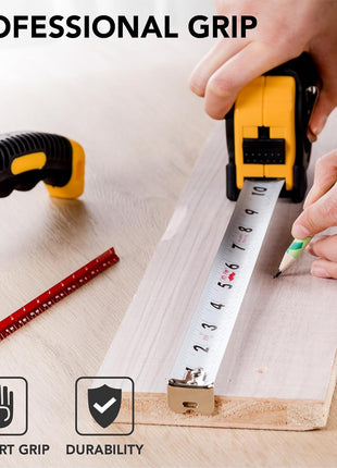 Mr. Pen 25-Foot Steel Retractable Tape Measure with Easy Read Fractions