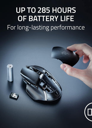 Razer Basilisk V3 X HyperSpeed Customizable Wireless Gaming Mouse: Mechanical Switches Gen-2-5G Advanced 18K Optical Sensor - Chroma RGB - 9 Programmable Controls - 285 Hr Battery - Classic Black