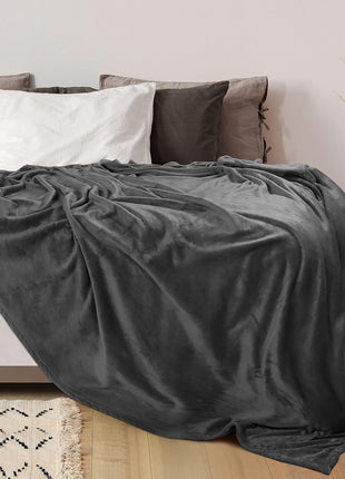 Utopia Bedding Ultra Soft Fleece Bed Blanket Queen Size Grey (90x90 Inches) | Microfiber Plush Warm Lightweight Breathable Cozy Blanket Anti-Static, All Season Use, Gift for Women and Men