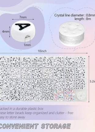 Amaney 1600pcs Acrylic Alpabet Letter Beads,31 Styles,Heart,Number,Star and Smiley Beads,4x7mm for Jewelry Making Bracelets Necklaces Key Chains