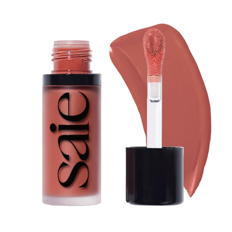 Saie Mini Glowy Super Gel Lightweight llluminator & Makeup Primer - Sunglow (0.5 oz) + Dew Blush - Lightweight Liquid Blush with a Blendable + Buildable Cream Finish - Cutie (.40 oz)
