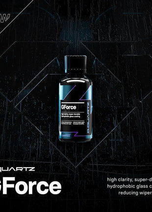CARPRO DQUARTZ GForce Glass Coating - Windshield & Window Rain Repellent Glass Treatment Sealant Ceramic Coating for Crystal-Clear Vision - Super Durable Hydrophobic Slickness - (10mL w/Eraser)