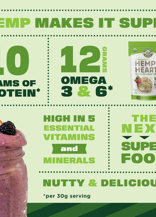 Manitoba Harvest Organic Hemp Hearts, 12oz, 10g Plant Based Protein and 12g Omega 3 & 6 per Srv, Smoothies, yogurt & salad, Non-GMO, Vegan, Keto, Paleo, Gluten Free