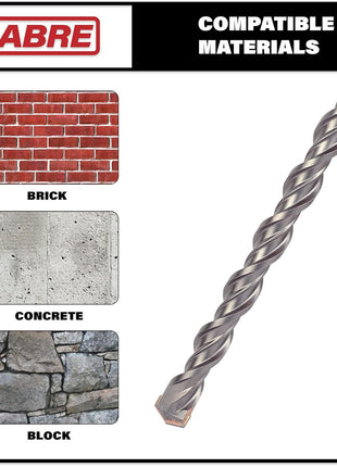 1/2 Inch x 12 Inch SDS Plus Rotary Hammer Drill Bit | Carbide Tipped for Brick, Stone, and Concrete (1/2" x 10" x 12")