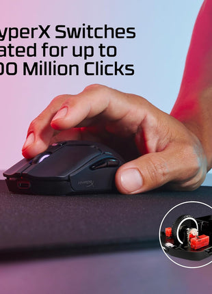 HyperX Pulsefire Haste 2 Mini – Wireless Gaming Mouse for PC Compact Lightweight Bluetooth 2.4GHz Black