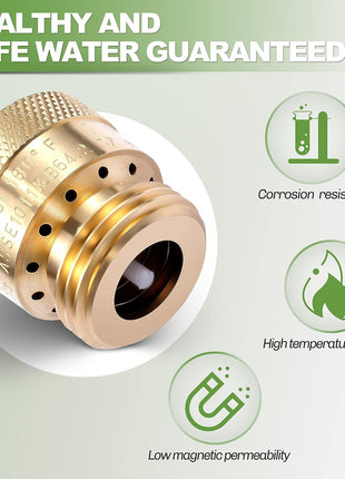 2 Pack Brass 3/4" Inch GHT Hose Bibb Backflow Preventer Vacuum Breaker | Connector