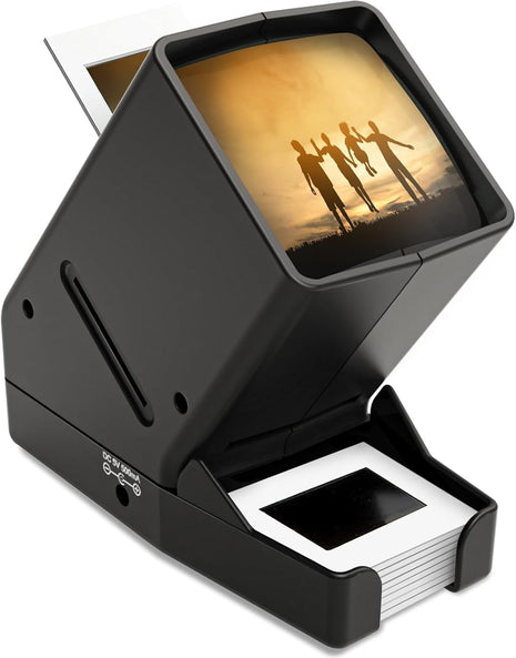 DigitConvert 35mm Slide & Film Negatives Viewer-Slide Viewer with 3X Magnification and LED-Lighted Viewing for 35mm Slides and Negatives, USB or Battery Powered (4AA Batteries & USB Cable Included)