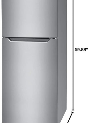 Frigidaire 10.1 Cu. Ft. Compact ADA Top Freezer Refrigerator in Brushed Steel with Electronic Control Panel, Reversible Door Swing, ENERGY STAR