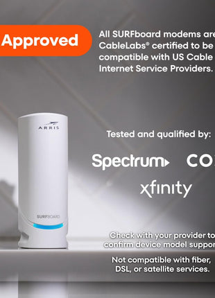 Arris Surfboard S34 DOCSIS 3.1 Multi-Gig Cable Modem | 2.5Gbps + 1Gbps Ethernet Ports | Compatible with Xfinity, Cox, Spectrum | Next Gen Upstream | Modem Only, Router Required