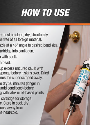 DAP INC 18152 10.1oz White Alex Plus Acrylic Latex Caulk with Silicone