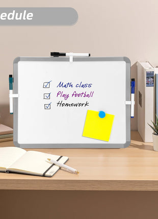 VUSIGN Small White Board Dry Erase, 14'' x 11'' Magnetic Dry Erase Board, Mini Whiteboard with Markers for Kids, Students, Fridge, Wall, Locker