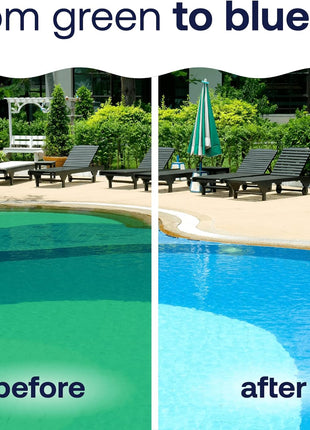 HTH 52038 Swimming Pool Care Green to Blue, Advanced Shock System, 2-Step Swimming Pool Care Solution, 1 Kit