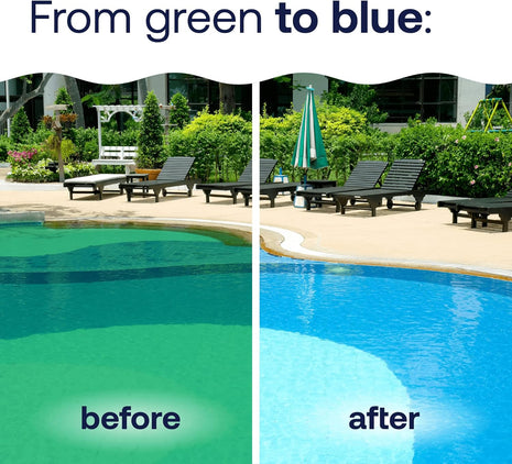 HTH 52038 Swimming Pool Care Green to Blue, Advanced Shock System, 2-Step Swimming Pool Care Solution, 1 Kit