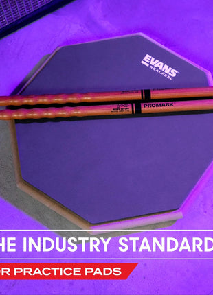 Evans RealFeel - Drum Practice Pad - Drum Pad - Drummer Practice Pad - Gum Rubber & Neoprene, 2 Sided, 12 Inch