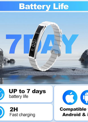 Smart Bracelet for Women Men, Health Activity Fitness Trackers, 24/7 Heart Rate & Sleep Tracker, HRV & Stress Monitor, Smart Wristband with 2 Bands for Calorie/Step Counter, Free APP for iOS & Android