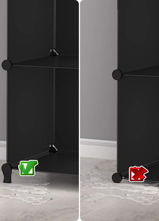 Closet Organizers and Storage, 12 Cube Storage Organizer, Portable Closet Organization Clothes Shelves for Kids, Closet, Bedroom, Bathroom, Office, Black