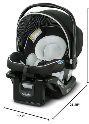 Graco® SnugRide Lite LX Infant Car Seat, Lightweight Rear-Facing Seat for Babies 4–30 lb, 4-Position Adjustable Base, Latch Installation & ProtectPlus Engineered, Studio