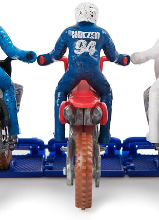 Supercross Authentic Die-Cast Motorcycles & Riders, 5-Pack | Includes 5 Bikes with Attached Pro Riders Like Ken Roczen, Metal Die-Cast Motors & Forks, Pretend Play Gifts for Kids Ages 3+