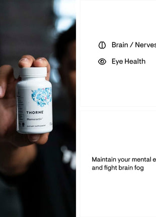 THORNE - Basic B Complex (60 Capsules) & Memoractiv (60 Capsules) Bundle - Supports Brain Health, Cellular Energy Production & Focus - Gluten Free, Dairy Free