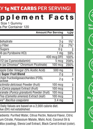 Force Factor ProbioSlim Apple Cider Vinegar Gummies | Keto ACV Gummies with Probiotics & Prebiotics to Support Digestion & Metabolism, Organic, Apple Flavor, 240 Gummies