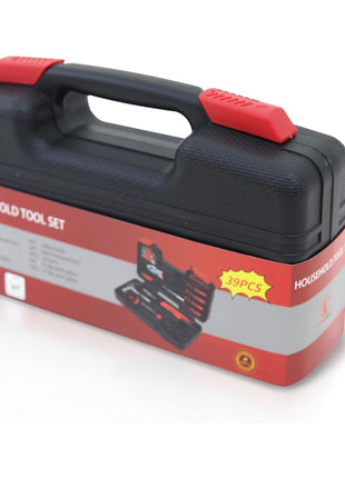 Hantinstom 39-Piece Household Tools Kit Essential Home Repair Set with Plastic Toolbox Ideal for College Students, Home Use & More