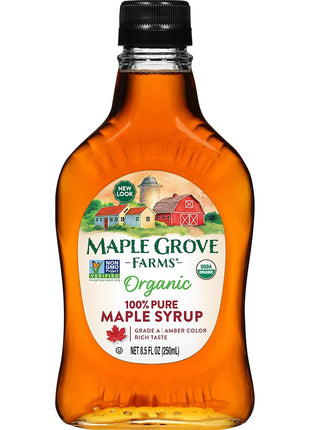 Maple Grove Farms Organic Pure Maple Syrup, Grade A Amber, 8.5 Ounce