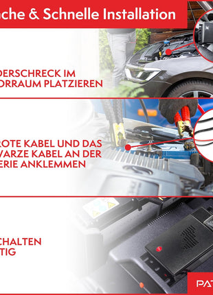 PATTLER® Marten Repellent for Car Engines - Ultrasonic Marten Repeller Under Hood for Immediate and Long-Term Protection Against Martens. Marten Deterrent for Cars Powered by 12V Car Battery - 1 Unit