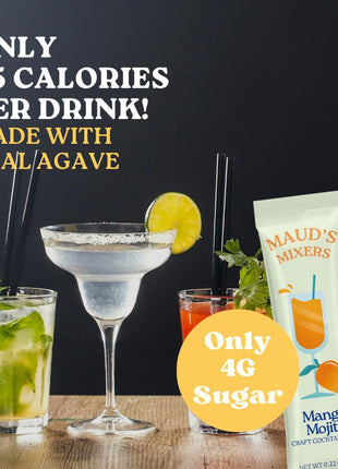 Maud's Mixers Variety Pack Cocktail Mix, 12 ct, Mocktail Non-Alcoholic Drinks - Made with Real Agave - Low Calorie, Low Sugar, Easy to Mix