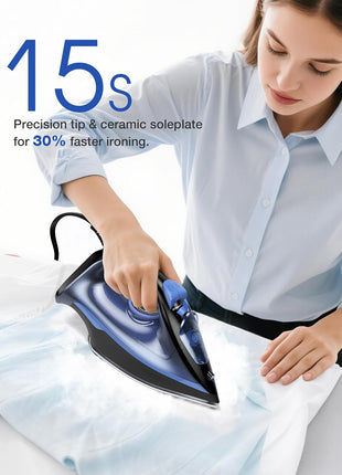 Sundu Steam Iron for Clothes with Rapid Heating Ceramic Coated Soleplate
