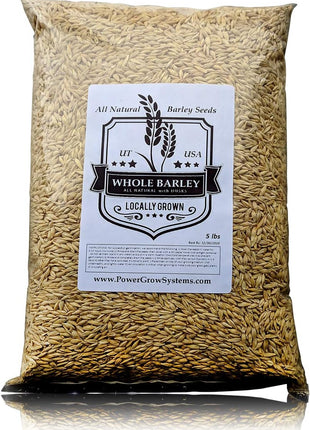 Barley Seeds - All Natural 5 Pounds Whole Barley Seed for Juicing, Malt Brewing, Beer Making