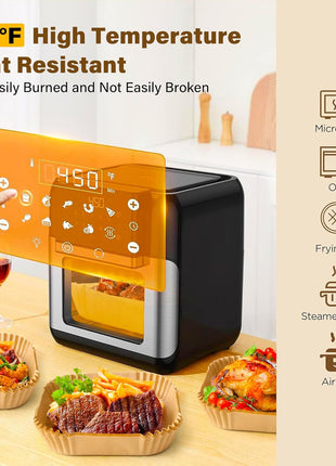 Air Fryer Liners Disposable, 8", Parchment Paper for 5-8QT | 125 Pcs Unbleached Airfryer Basket Liners,Oil-Proof for Baking, Roasting, Microwave, Oven Air Fryer Accessories