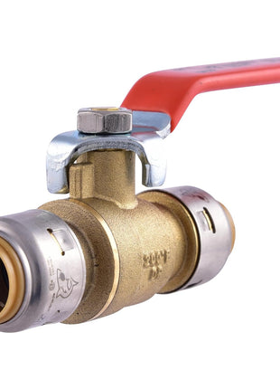 SharkBite Max 1/2 x 1/2 in PTC Ball Valve, Push-to-Connect Brass Water Shut-Off Plumbing Fitting, UR22222