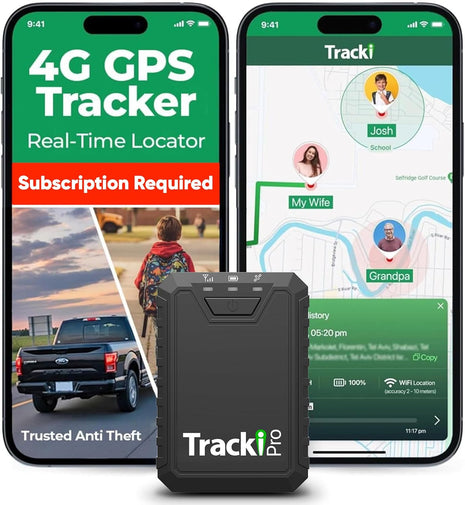 Tracki Pro GPS Tracker for Vehicles, USA made tech. Up to 7 Months Batt. Waterproof Magnetic 4G LTE Long Battery Life 2-7 Month, Unlimited Distance, Subscription Required, Multi Alerts, Hidden Tracker