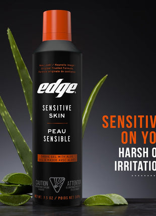 Edge Shaving Gel for Men, 9.5oz, 2 Pack Mens Shave Gel with Aloe, Mens Shaving Cream Sensitive Skin Shave Gel - Moisturizes, Protects, and Soothes