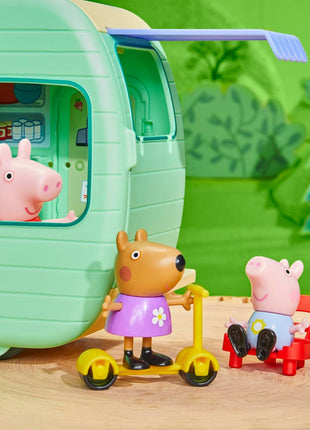Peppa Pig Caravan Playset for Girls and Boys, 3 Figures, 6 Accessories, Preschool Toys, Kids Gifts, Ages 3+